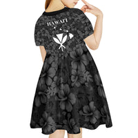 Hawaii Lei Kamehameha Kid Short Sleeve Dress Ele'ele Seamless Pattern Hibiscus Flower