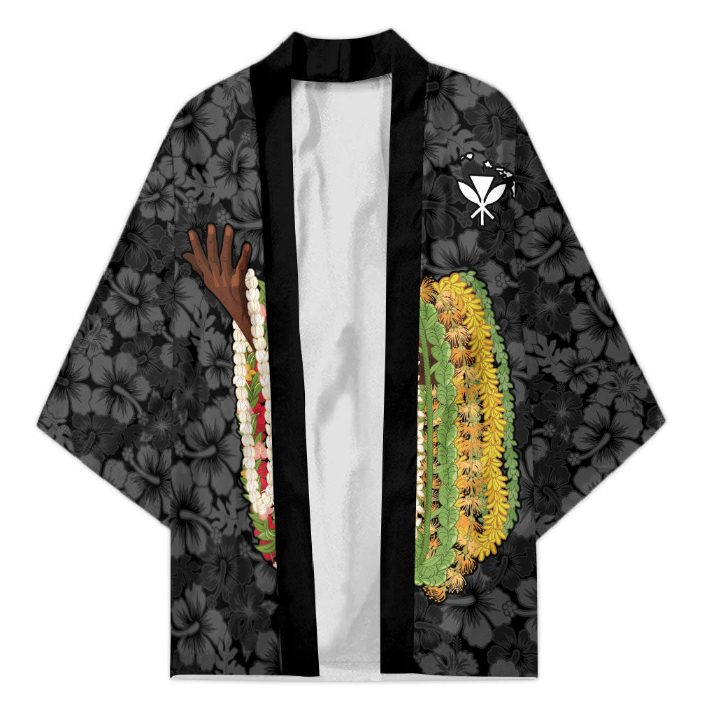 Hawaii Lei Kamehameha Kimono Ele'ele Seamless Pattern Hibiscus Flower