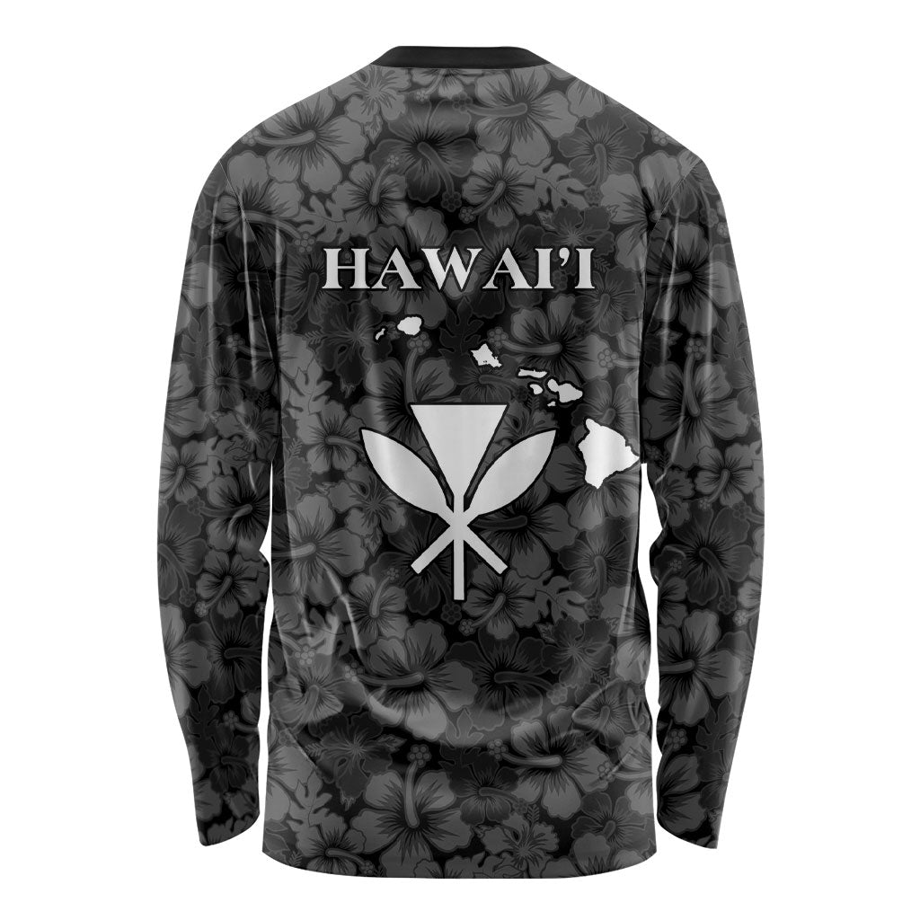 Hawaii Lei Kamehameha Long Sleeve Shirt Ele'ele Seamless Pattern Hibiscus Flower LT9 - Polynesian Pride