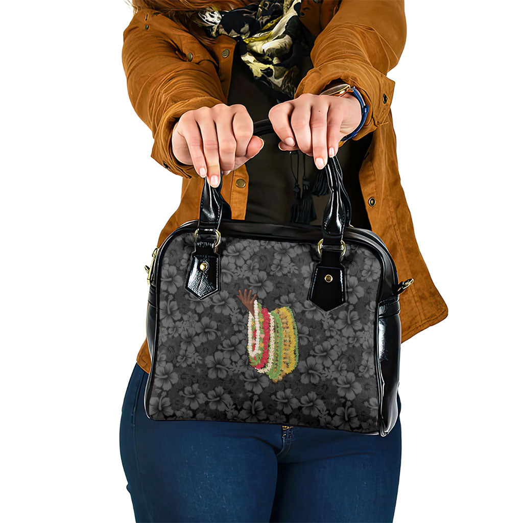 Hawaii Lei Kamehameha Shoulder Handbag Ele'ele Seamless Pattern Hibiscus Flower