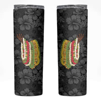 Hawaii Lei Kamehameha Skinny Tumbler Ele'ele Seamless Pattern Hibiscus Flower