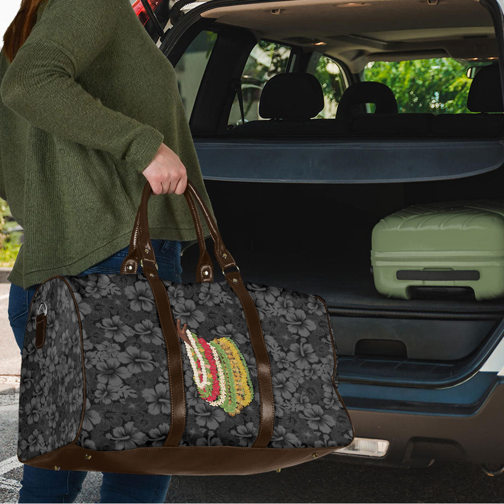 Hawaii Lei Kamehameha Travel Bag Ele'ele Seamless Pattern Hibiscus Flower LT9 - Polynesian Pride