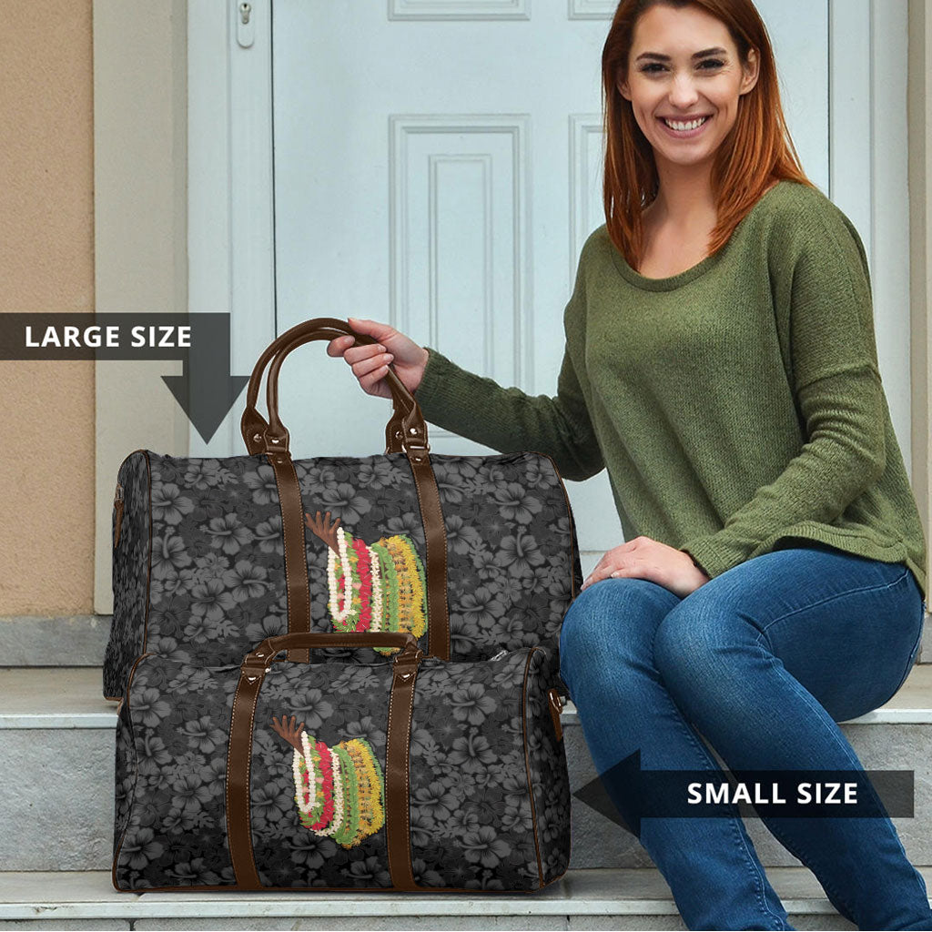 Hawaii Lei Kamehameha Travel Bag Ele'ele Seamless Pattern Hibiscus Flower LT9 - Polynesian Pride