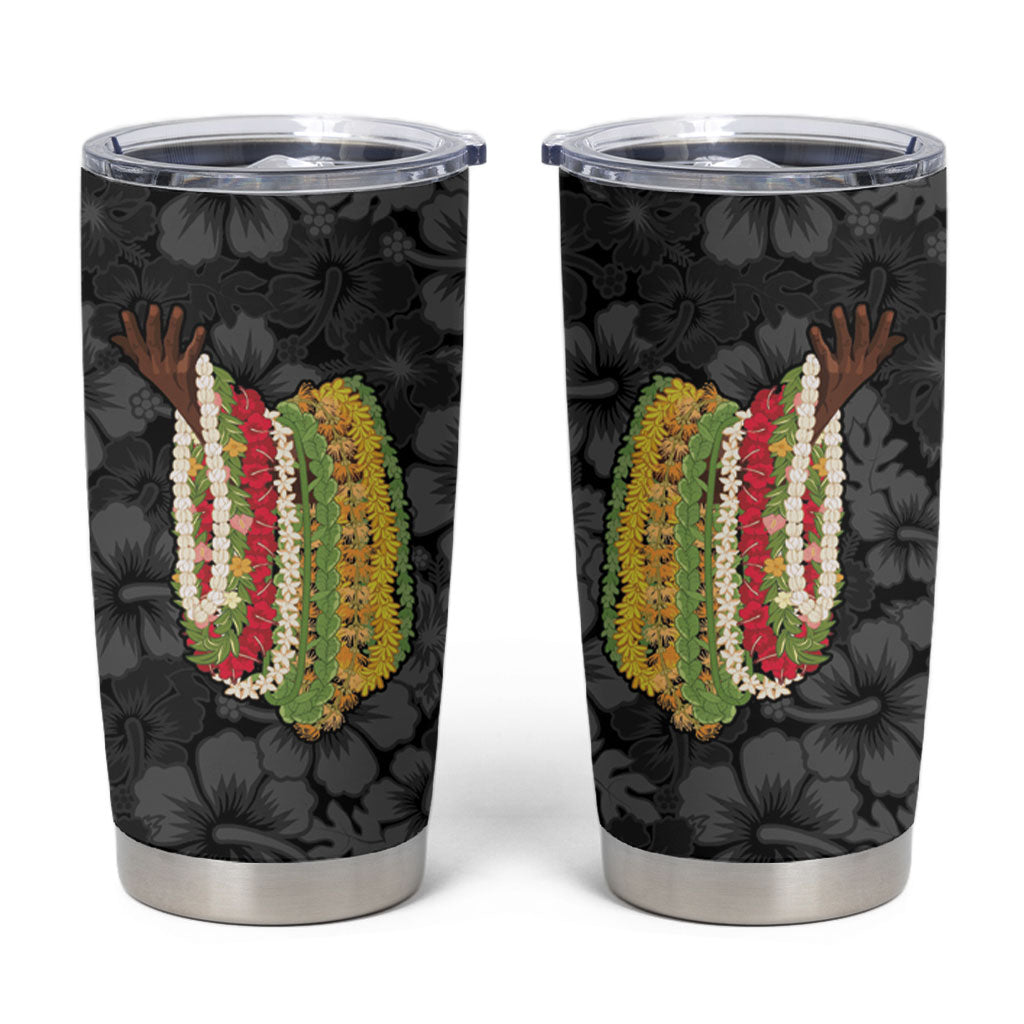 Hawaii Lei Kamehameha Tumbler Cup Ele'ele Seamless Pattern Hibiscus Flower