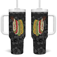 Hawaii Lei Kamehameha Tumbler With Handle Ele'ele Seamless Pattern Hibiscus Flower