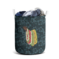 Hawaii Lei Kamehameha Laundry Basket Uliuli Seamless Pattern Hibiscus Flower LT9 - Polynesian Pride