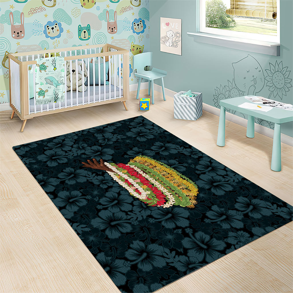 Hawaii Lei Kamehameha Area Rug Uliuli Seamless Pattern Hibiscus Flower