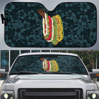Hawaii Lei Kamehameha Auto Sun Shade Uliuli Seamless Pattern Hibiscus Flower
