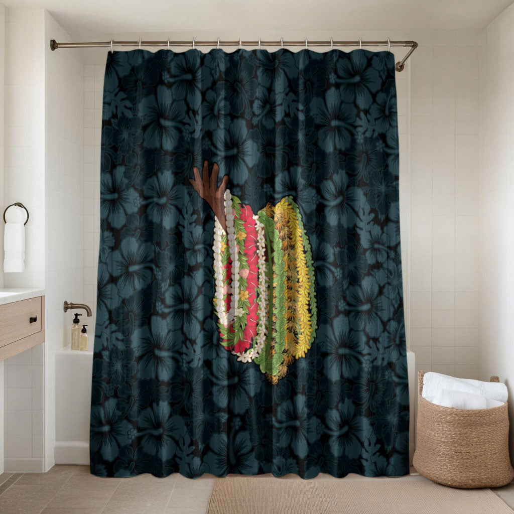Hawaii Lei Kamehameha Bathroom Set Uliuli Seamless Pattern Hibiscus Flower