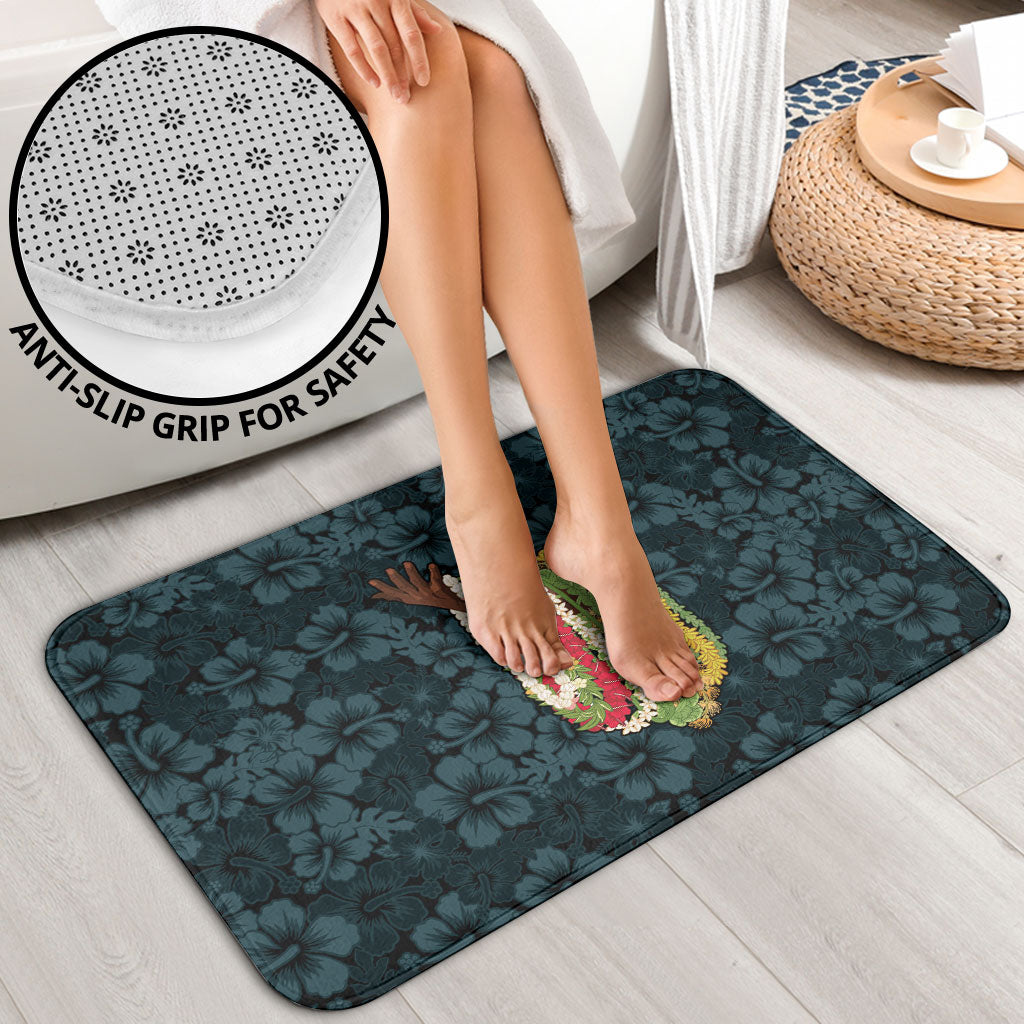 Hawaii Lei Kamehameha Bathroom Set Uliuli Seamless Pattern Hibiscus Flower
