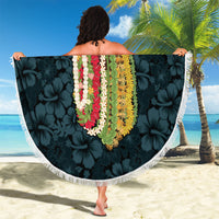 Hawaii Lei Kamehameha Beach Blanket Uliuli Seamless Pattern Hibiscus Flower LT9 - Polynesian Pride