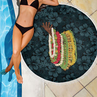 Hawaii Lei Kamehameha Beach Blanket Uliuli Seamless Pattern Hibiscus Flower LT9 - Polynesian Pride