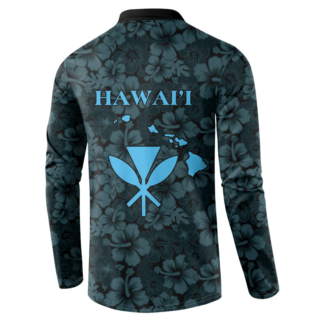 Hawaii Lei Kamehameha Button Sweatshirt Uliuli Seamless Pattern Hibiscus Flower