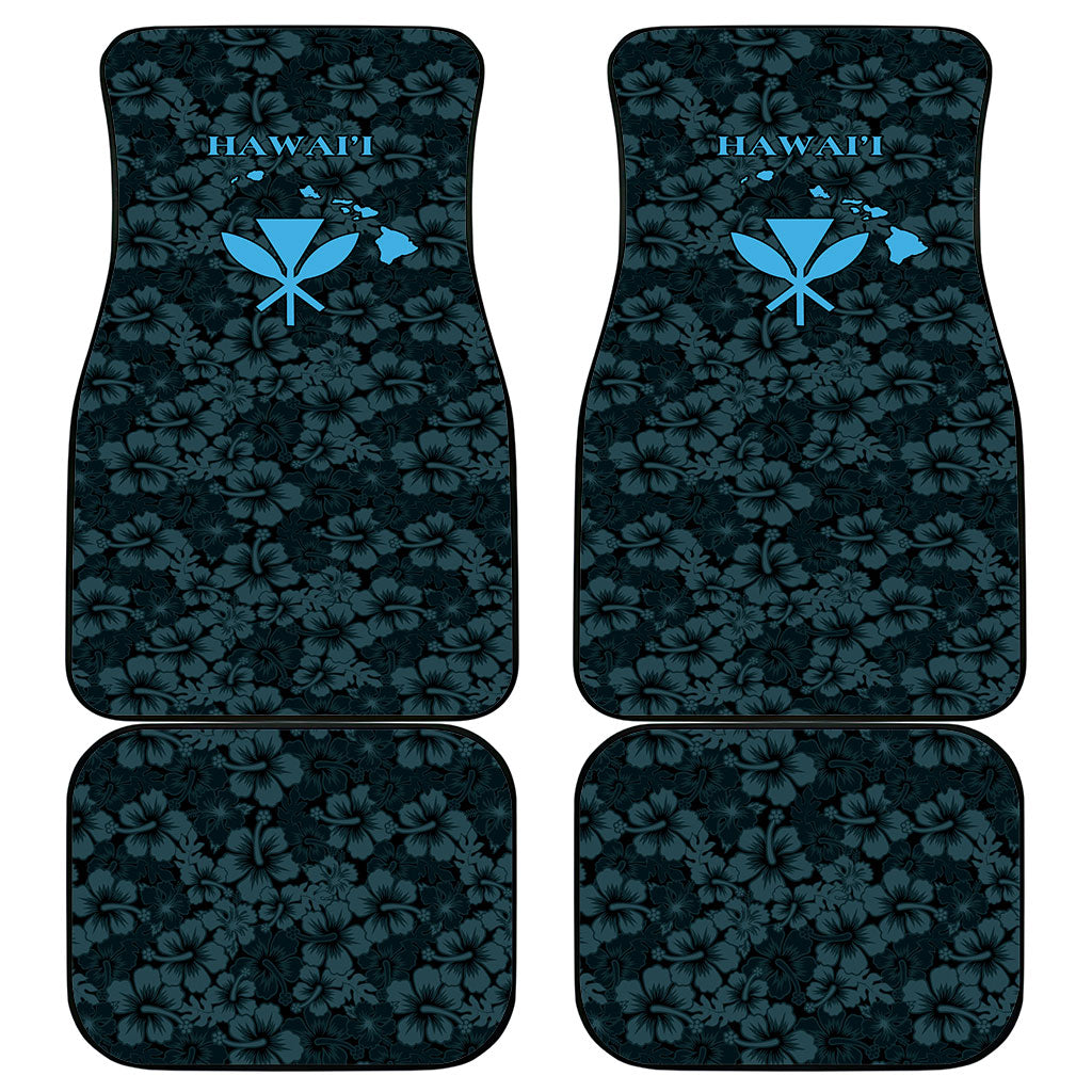 Hawaii Lei Kamehameha Car Mats Uliuli Seamless Pattern Hibiscus Flower LT9 - Polynesian Pride