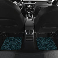 Hawaii Lei Kamehameha Car Mats Uliuli Seamless Pattern Hibiscus Flower LT9 Set 2pcs - Back Blue - Polynesian Pride