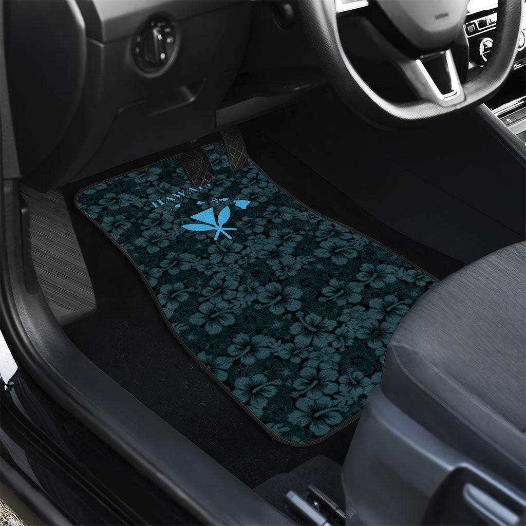 Hawaii Lei Kamehameha Car Mats Uliuli Seamless Pattern Hibiscus Flower LT9 - Polynesian Pride