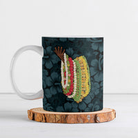 Hawaii Lei Kamehameha Ceramic Mug Uliuli Seamless Pattern Hibiscus Flower