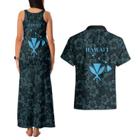 Hawaii Lei Kamehameha Couples Matching Tank Maxi Dress and Hawaiian Shirt Uliuli Seamless Pattern Hibiscus Flower LT9 - Polynesian Pride