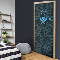 Hawaii Lei Kamehameha Door Cover Uliuli Seamless Pattern Hibiscus Flower LT9 - Polynesian Pride