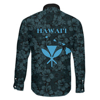 Hawaii Lei Kamehameha Family Matching Long Sleeve Bodycon Dress and Hawaiian Shirt Uliuli Seamless Pattern Hibiscus Flower LT9 - Polynesian Pride