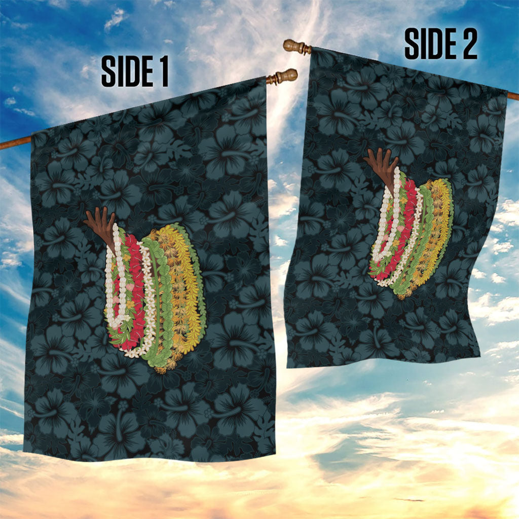 Hawaii Lei Kamehameha Garden Flag Uliuli Seamless Pattern Hibiscus Flower LT9 - Polynesian Pride
