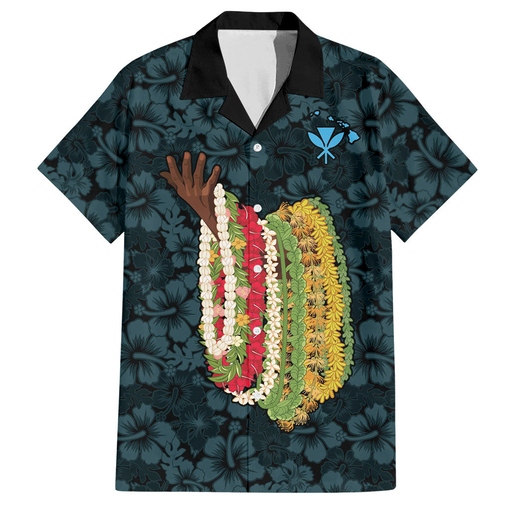 Hawaii Lei Kamehameha Hawaiian Shirt Uliuli Seamless Pattern Hibiscus Flower