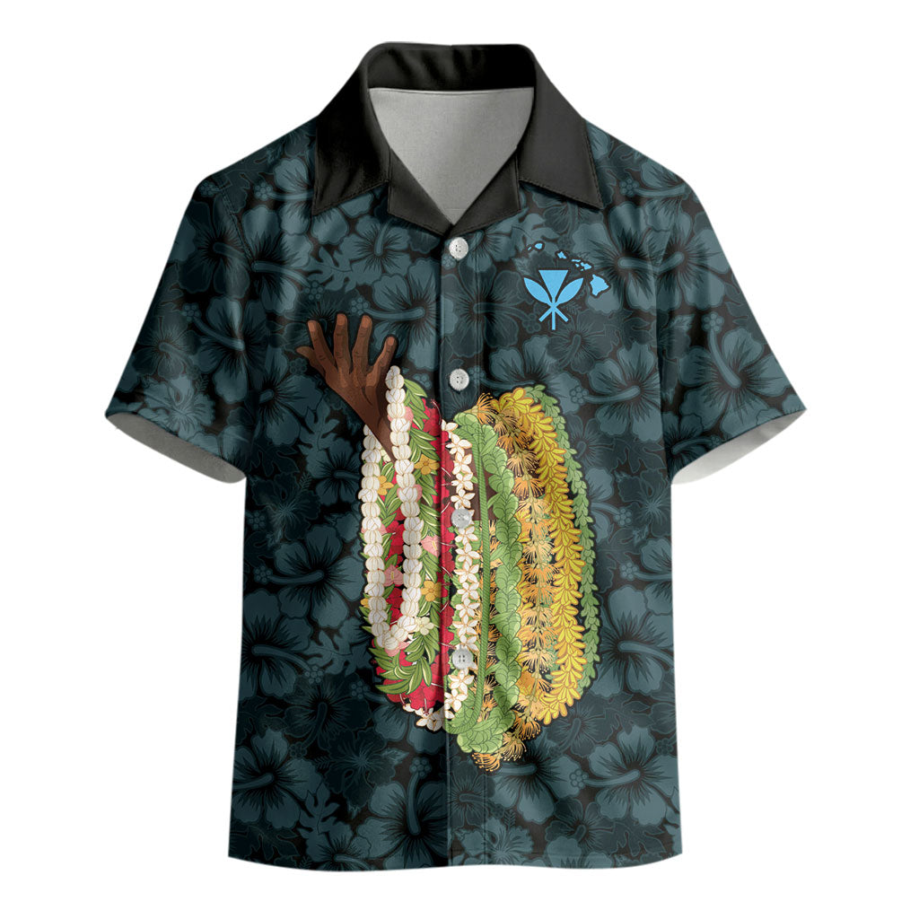 Hawaii Lei Kamehameha Kid Hawaiian Shirt Uliuli Seamless Pattern Hibiscus Flower LT9 - Polynesian Pride