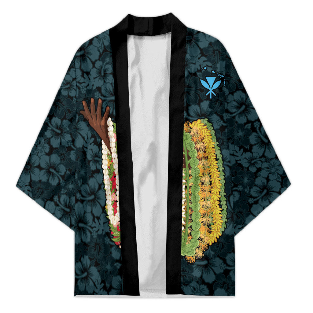 Hawaii Lei Kamehameha Kimono Uliuli Seamless Pattern Hibiscus Flower
