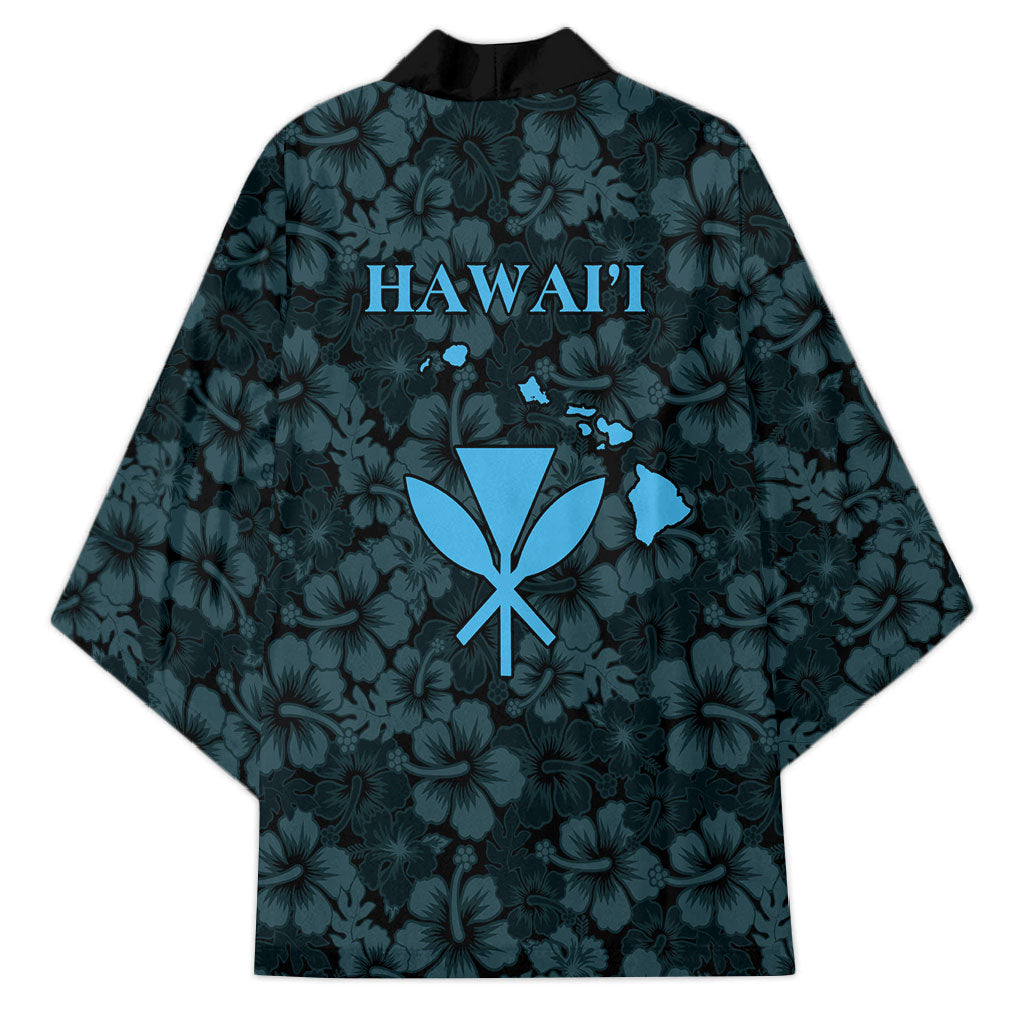 Hawaii Lei Kamehameha Kimono Uliuli Seamless Pattern Hibiscus Flower