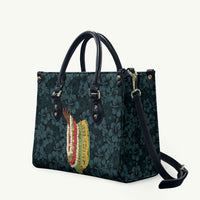 Hawaii Lei Kamehameha Leather Bag Uliuli Seamless Pattern Hibiscus Flower