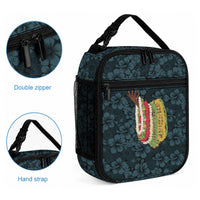 Hawaii Lei Kamehameha Lunch Bag Uliuli Seamless Pattern Hibiscus Flower LT9 - Polynesian Pride