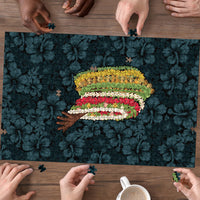 Hawaii Lei Kamehameha Puzzle Uliuli Seamless Pattern Hibiscus Flower
