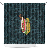 Hawaii Lei Kamehameha Shower Curtain Uliuli Seamless Pattern Hibiscus Flower