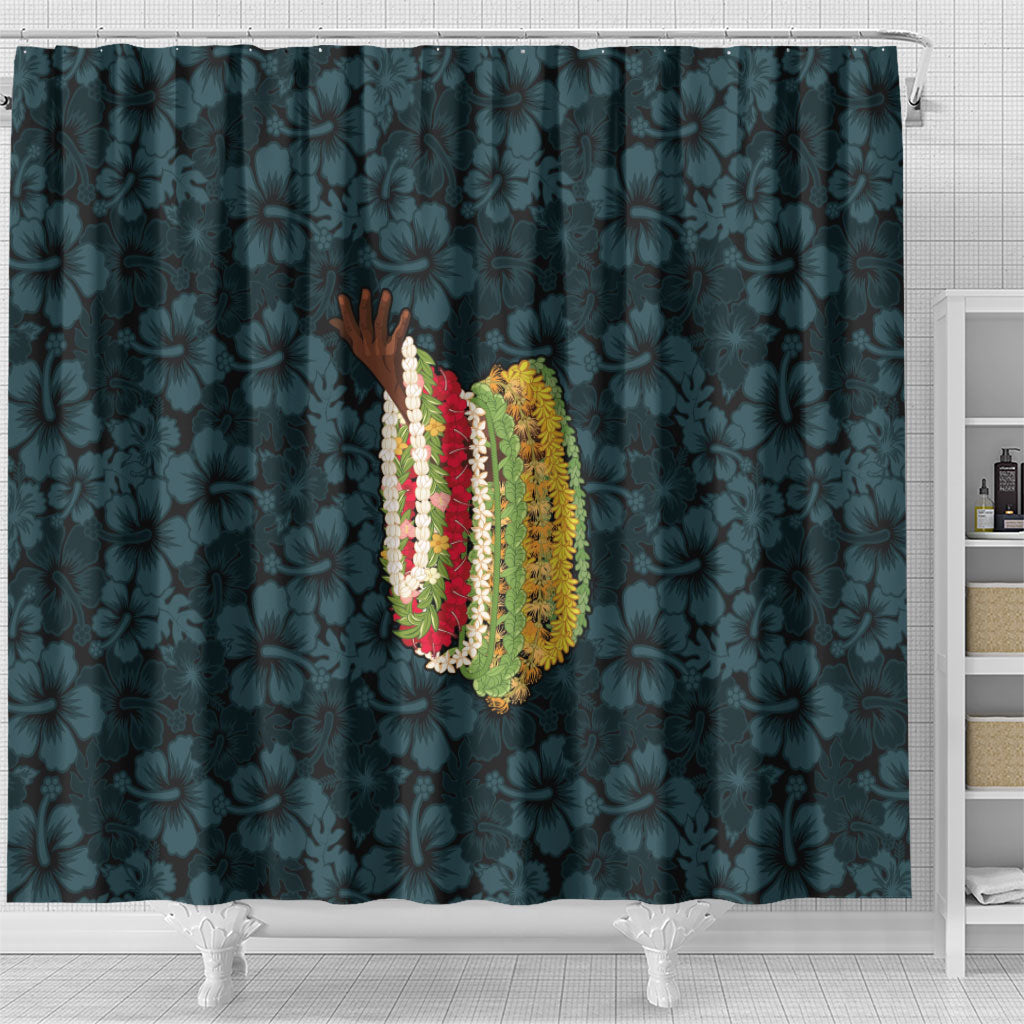 Hawaii Lei Kamehameha Shower Curtain Uliuli Seamless Pattern Hibiscus Flower
