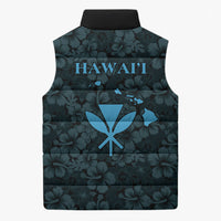 Hawaii Lei Kamehameha Sleeveless Puffer Jacket Uliuli Seamless Pattern Hibiscus Flower LT9 - Polynesian Pride