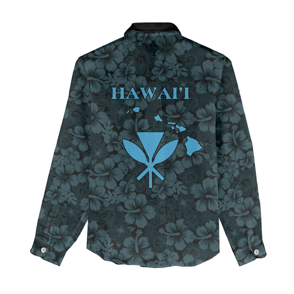Hawaii Lei Kamehameha Women Casual Shirt Uliuli Seamless Pattern Hibiscus Flower