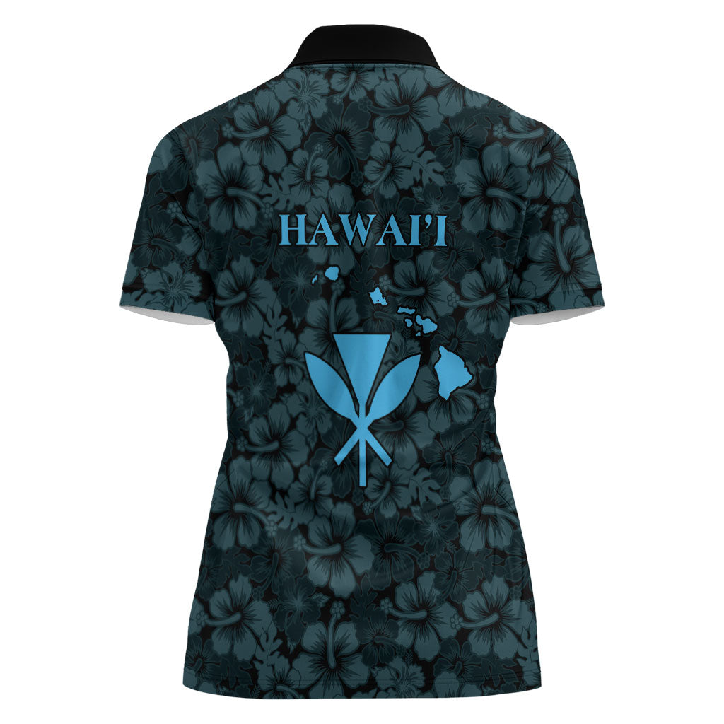 Hawaii Lei Kamehameha Women Polo Shirt Uliuli Seamless Pattern Hibiscus Flower LT9 - Polynesian Pride