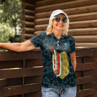 Hawaii Lei Kamehameha Women Polo Shirt Uliuli Seamless Pattern Hibiscus Flower LT9 - Polynesian Pride
