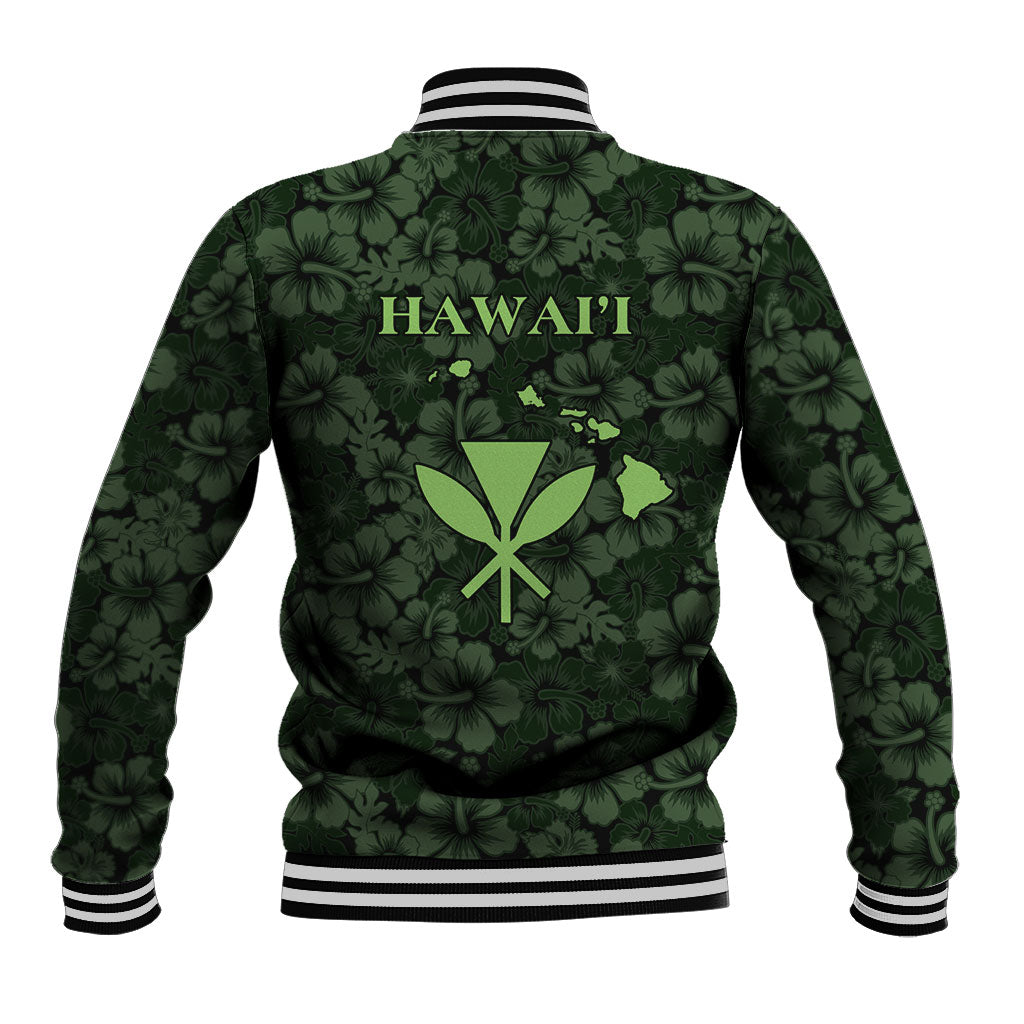 Hawaii Lei Kamehameha Baseball Jacket Oma'oma'o Seamless Pattern Hibiscus Flower LT9 - Polynesian Pride