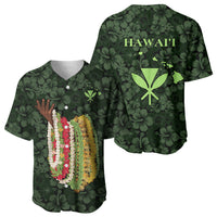Hawaii Lei Kamehameha Baseball Jersey Oma'oma'o Seamless Pattern Hibiscus Flower