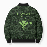 Hawaii Lei Kamehameha Bomber Puffer Jacket Oma'oma'o Seamless Pattern Hibiscus Flower LT9 - Polynesian Pride