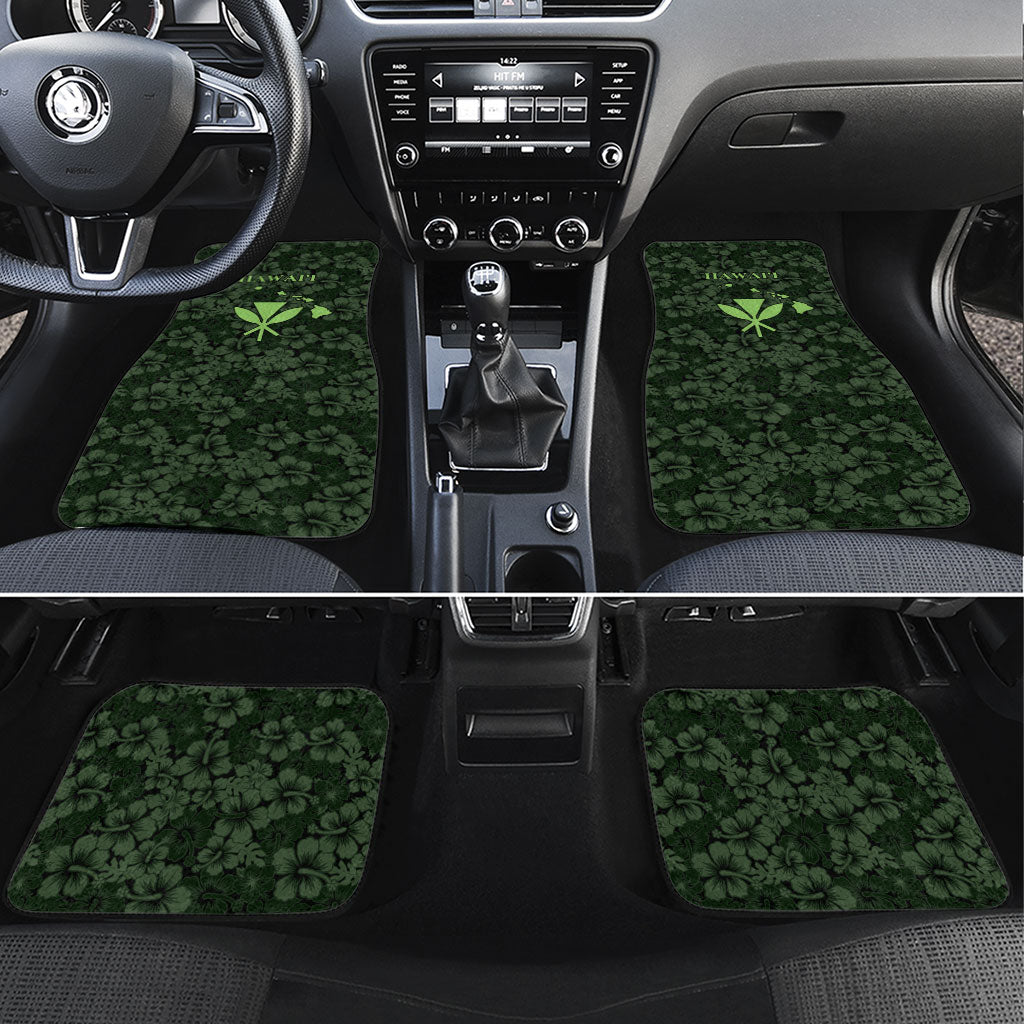 Hawaii Lei Kamehameha Car Mats Oma'oma'o Seamless Pattern Hibiscus Flower