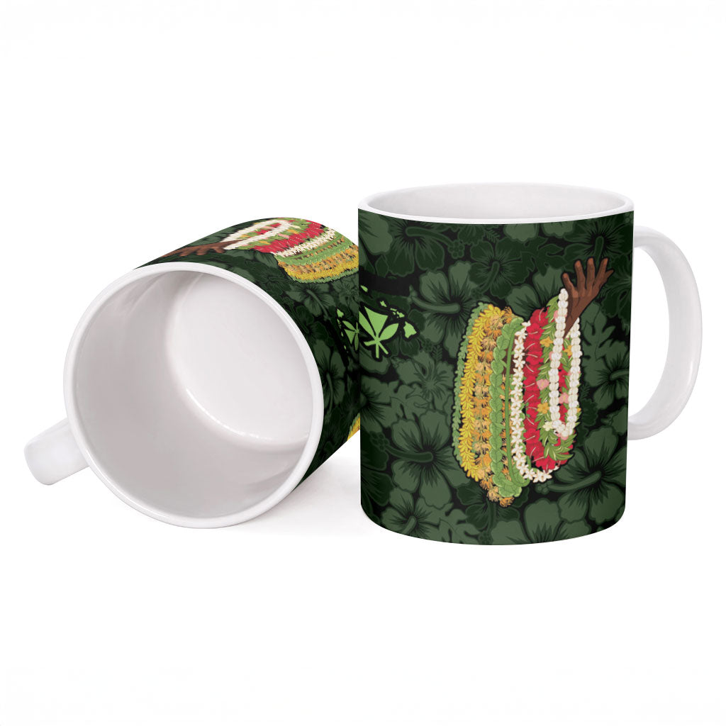 Hawaii Lei Kamehameha Ceramic Mug Oma'oma'o Seamless Pattern Hibiscus Flower LT9 - Polynesian Pride