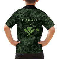 Hawaii Lei Kamehameha Family Matching Short Sleeve Bodycon Dress and Hawaiian Shirt Oma'oma'o Seamless Pattern Hibiscus Flower LT9 - Polynesian Pride