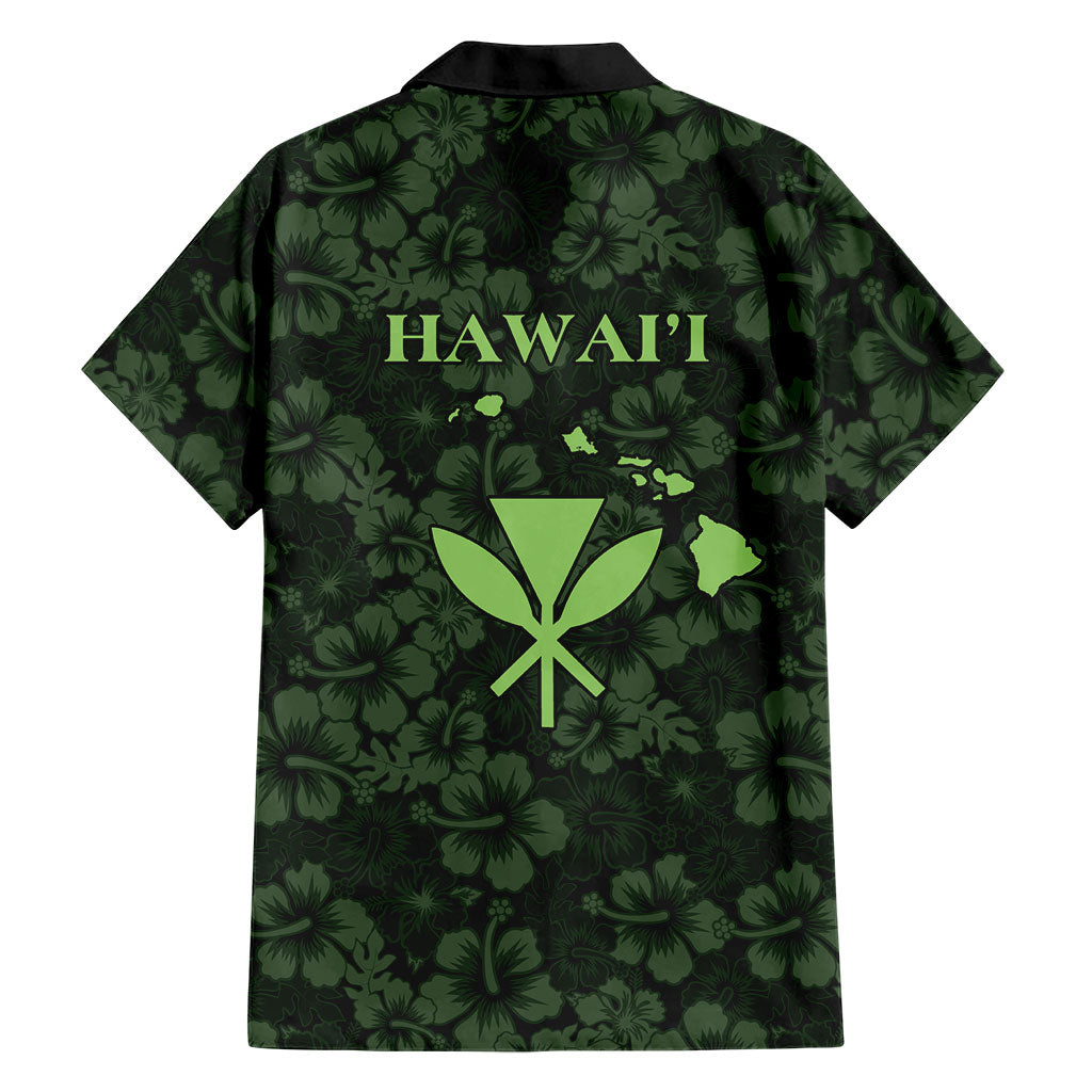 Hawaii Lei Kamehameha Family Matching Short Sleeve Bodycon Dress and Hawaiian Shirt Oma'oma'o Seamless Pattern Hibiscus Flower LT9 - Polynesian Pride