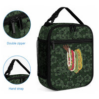 Hawaii Lei Kamehameha Lunch Bag Oma'oma'o Seamless Pattern Hibiscus Flower LT9 - Polynesian Pride