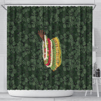 Hawaii Lei Kamehameha Shower Curtain Oma'oma'o Seamless Pattern Hibiscus Flower LT9 - Polynesian Pride