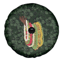 Hawaii Lei Kamehameha Spare Tire Cover Oma'oma'o Seamless Pattern Hibiscus Flower