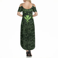Hawaii Lei Kamehameha Summer Maxi Dress Oma'oma'o Seamless Pattern Hibiscus Flower LT9 - Polynesian Pride
