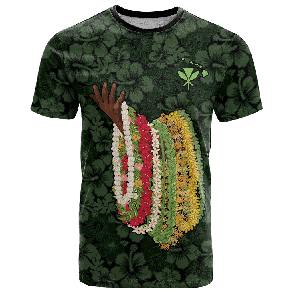 Hawaii Lei Kamehameha T Shirt Oma'oma'o Seamless Pattern Hibiscus Flower